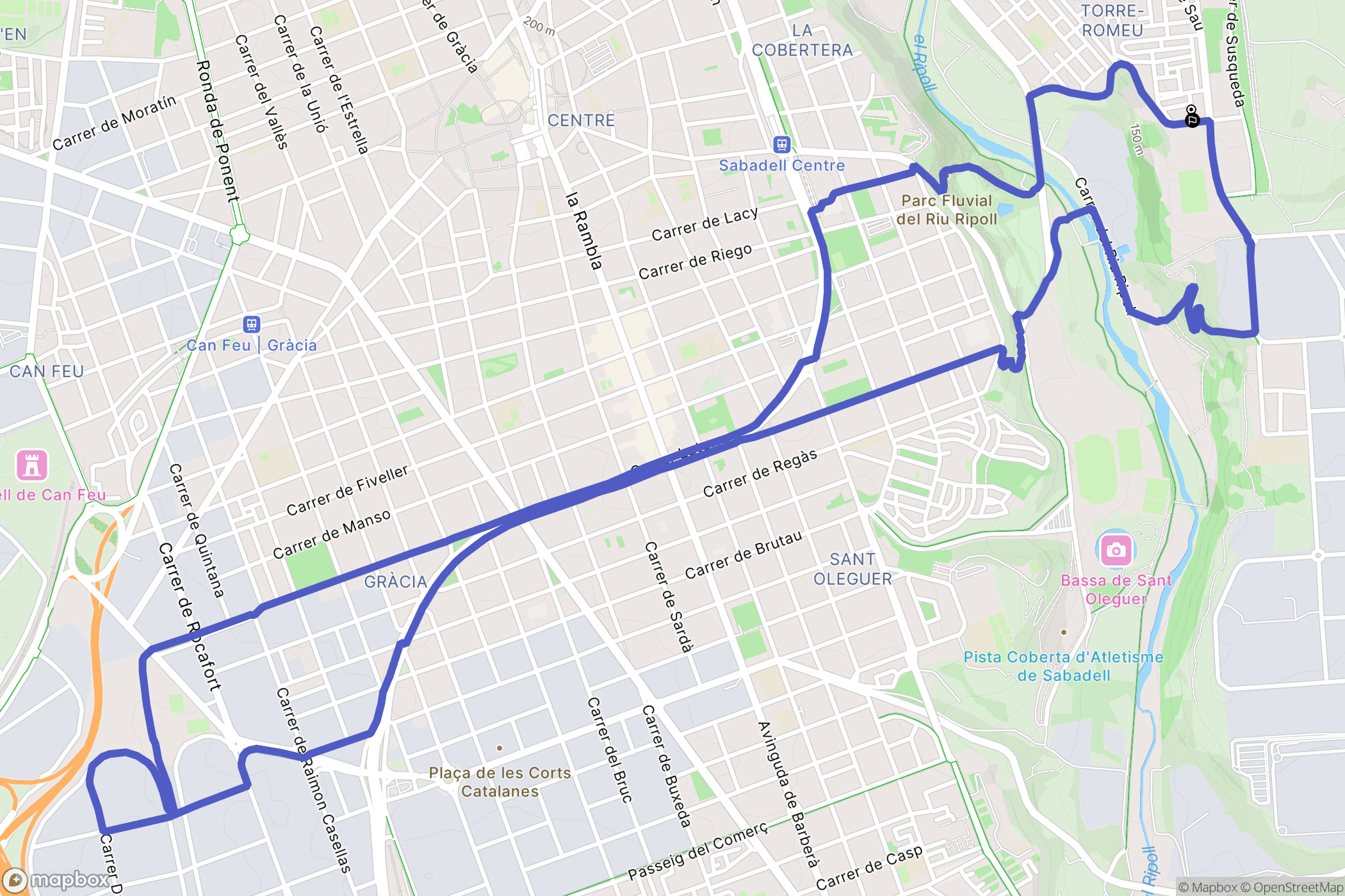 Torre-romeu : carte du parcours de randonnée - Spain