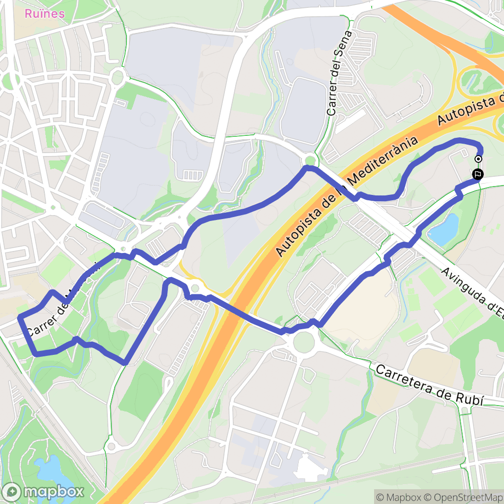 Sant Cugat del Vallès : carte du parcours de randonnée - Spain