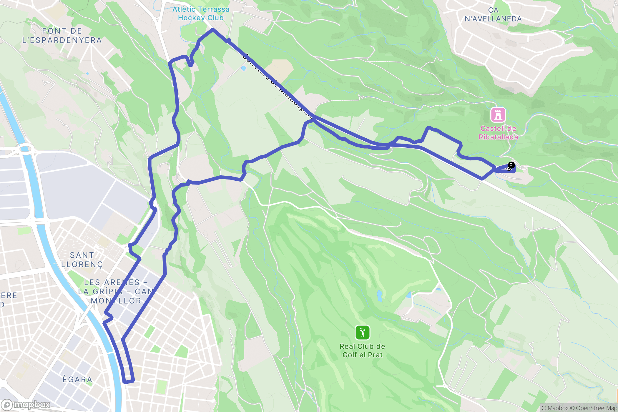 Barcelona : carte du parcours de randonnée - Spain