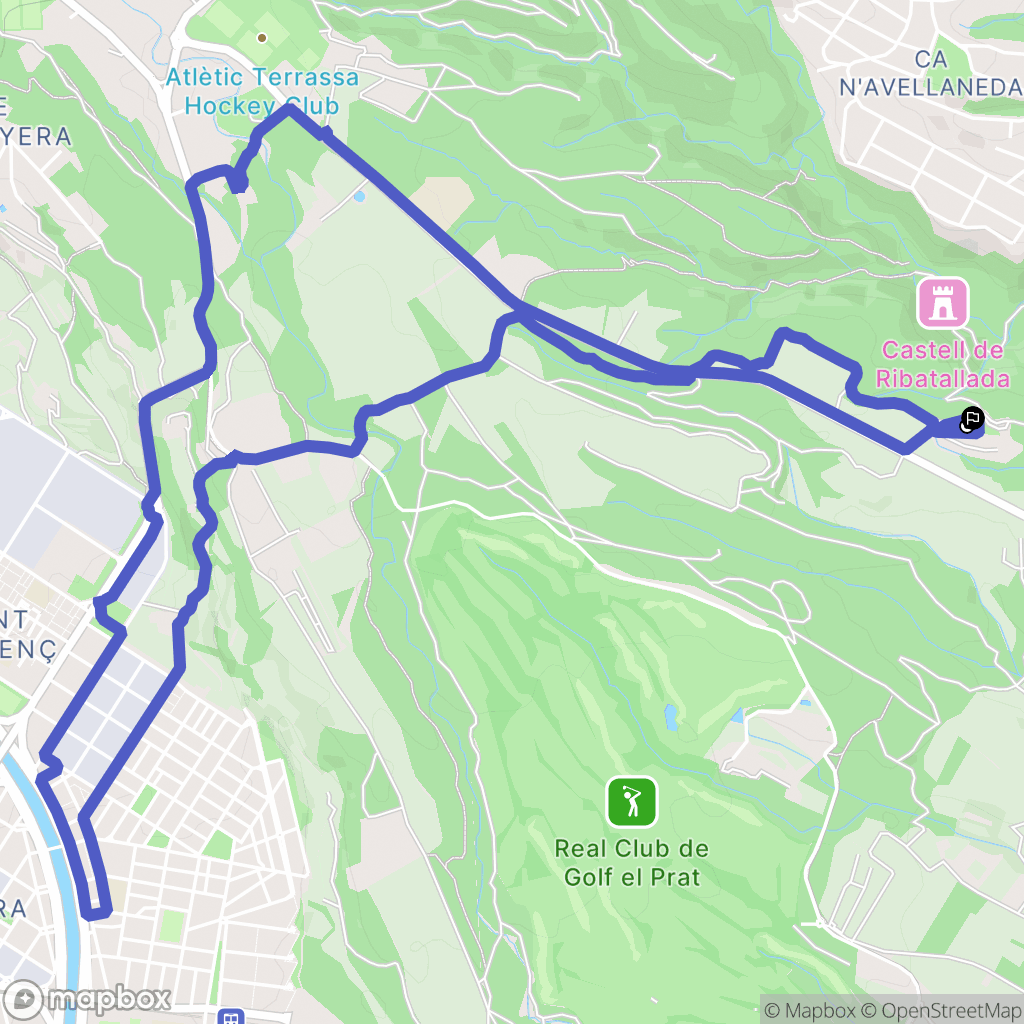 Barcelona : carte du parcours de randonnée - Spain