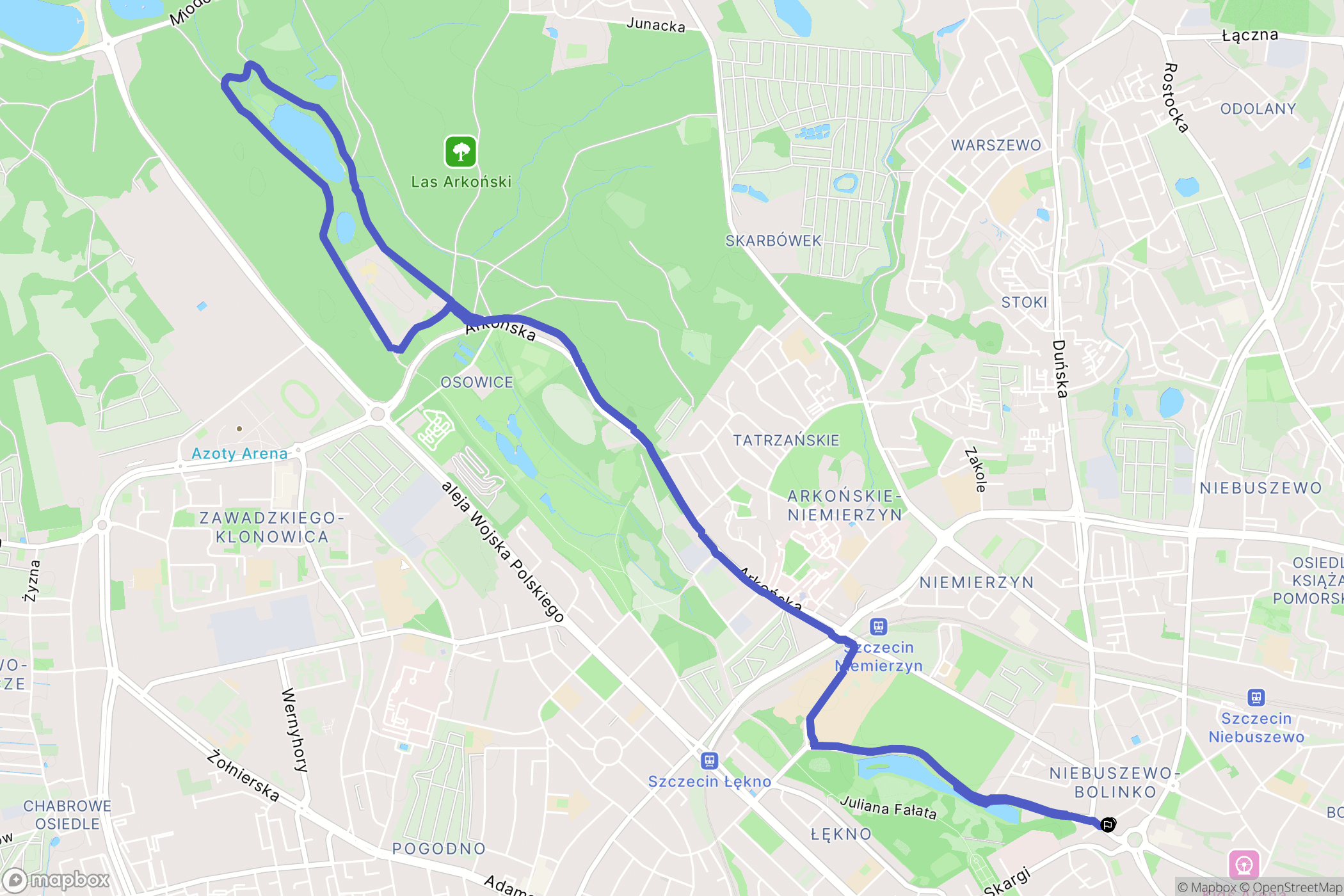 Szczecin: mapa trasy - Poland