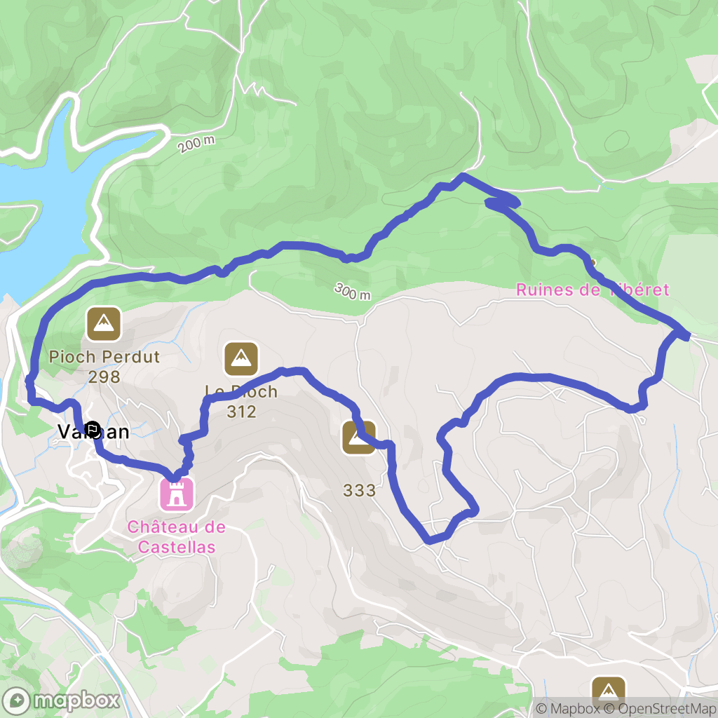 Vailhan : carte du parcours de randonnée - France
