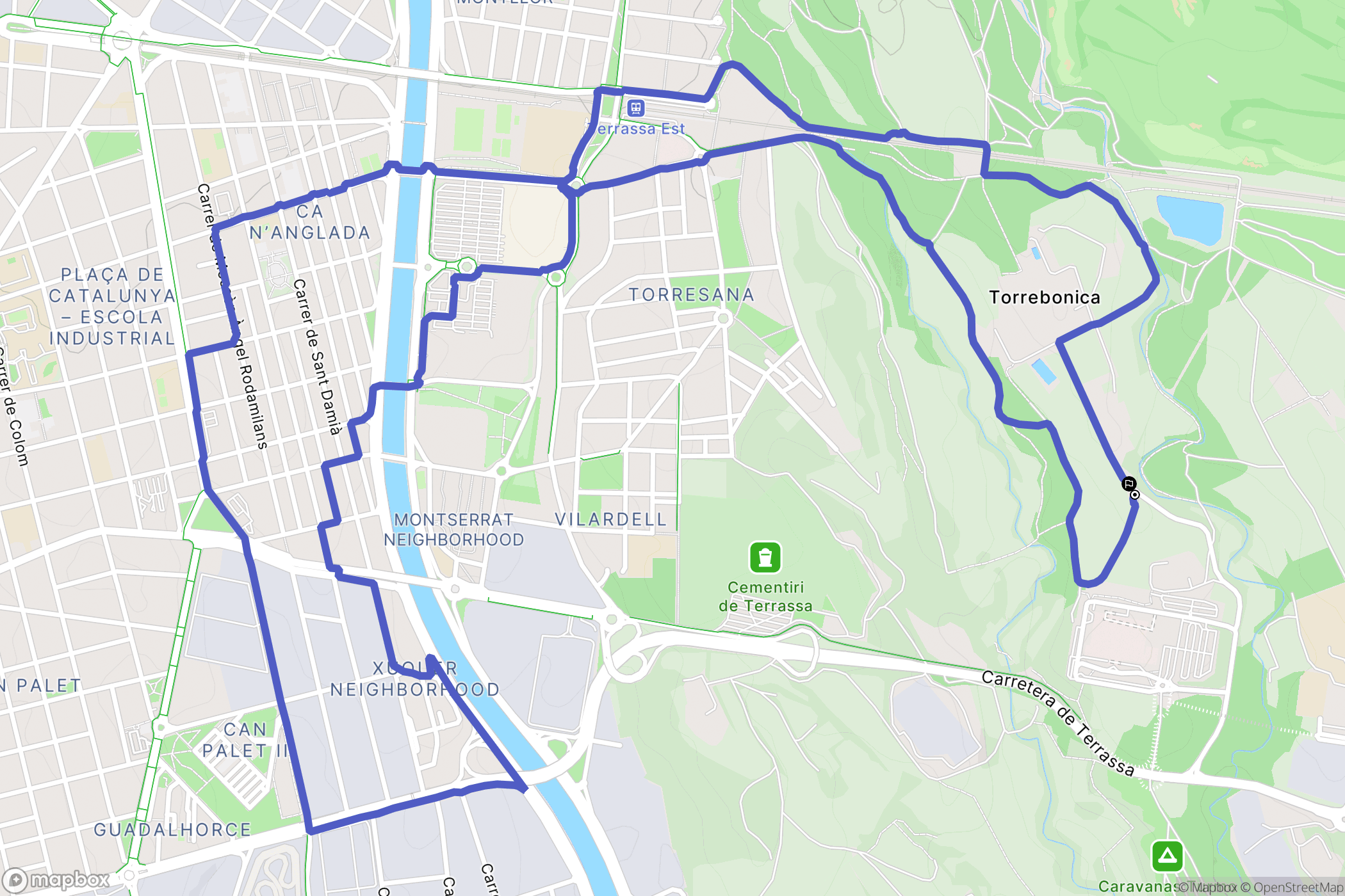 Torrebonica : carte du parcours de randonnée - Spain