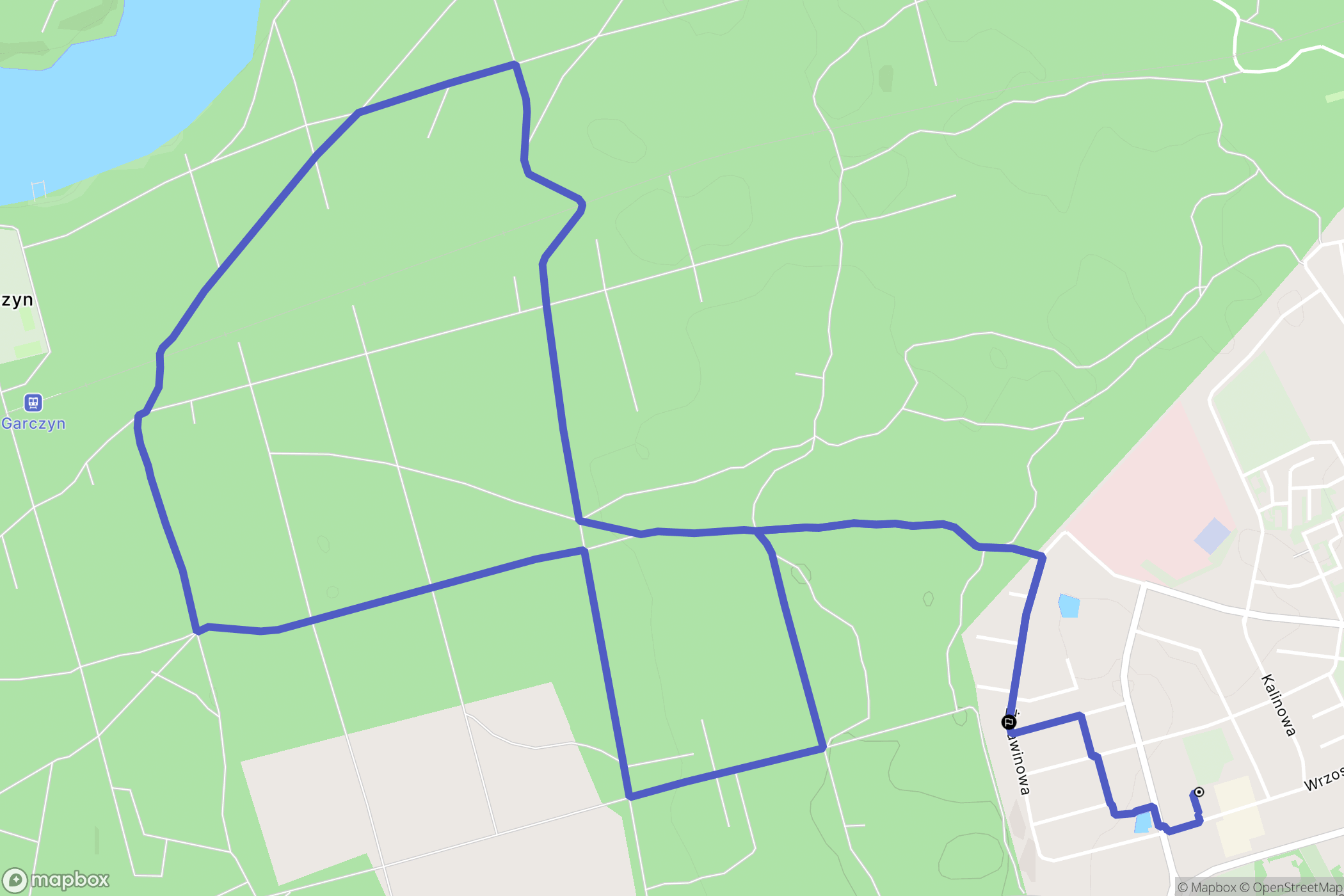 Kościerzyna: mapa trasy - Poland