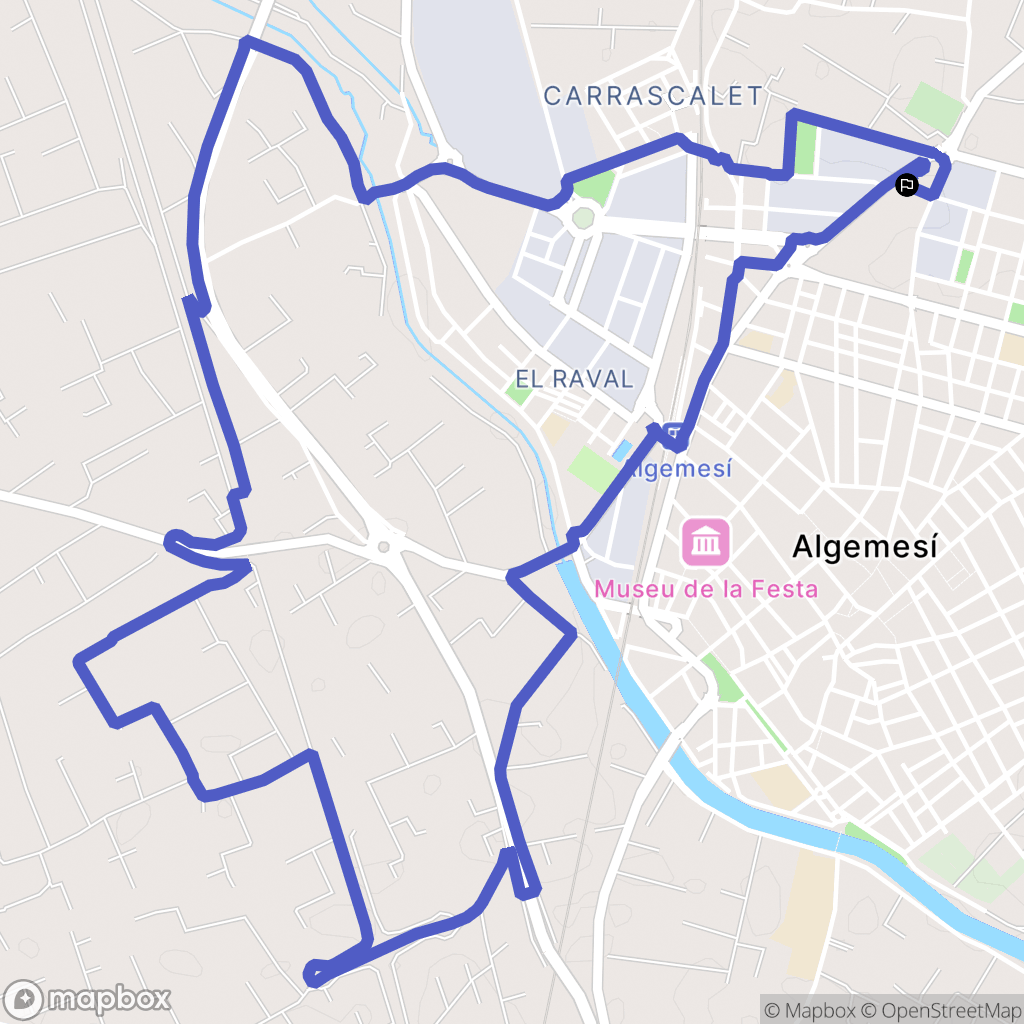 Algemesí : carte du parcours de randonnée - Spain