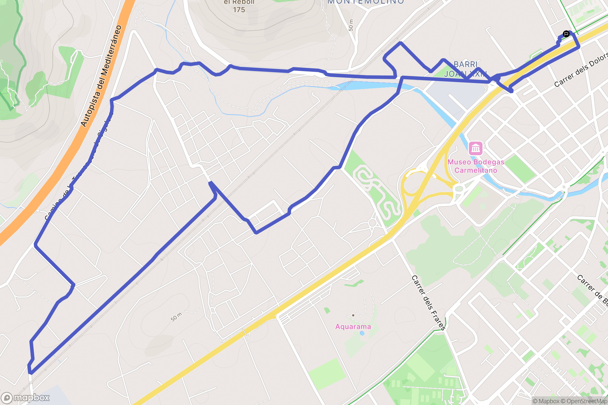 Benicàssim : carte du parcours de randonnée - Spain