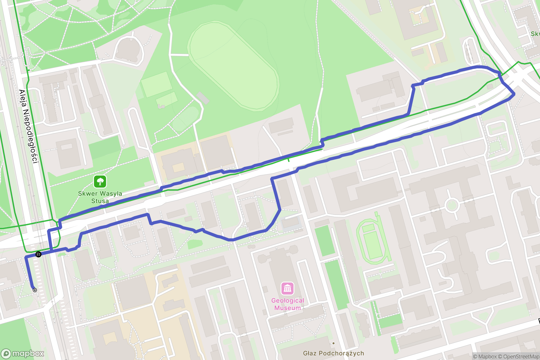 Warszawa: mapa trasy - Poland