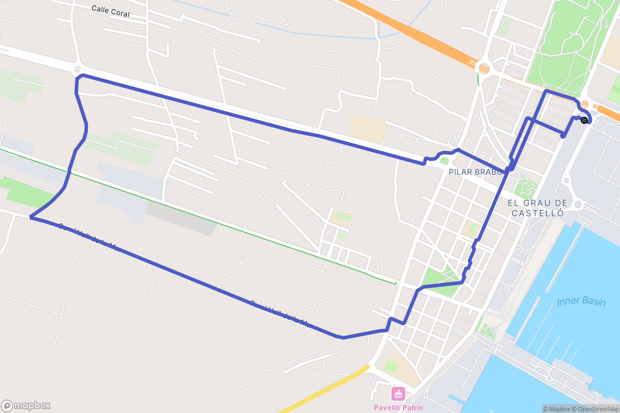 Grao de Castellón : carte du parcours de randonnée - Spain