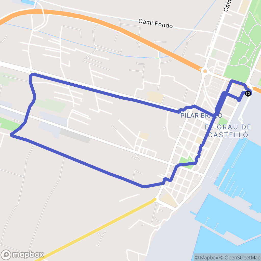 Grao de Castellón : carte du parcours de randonnée - Spain