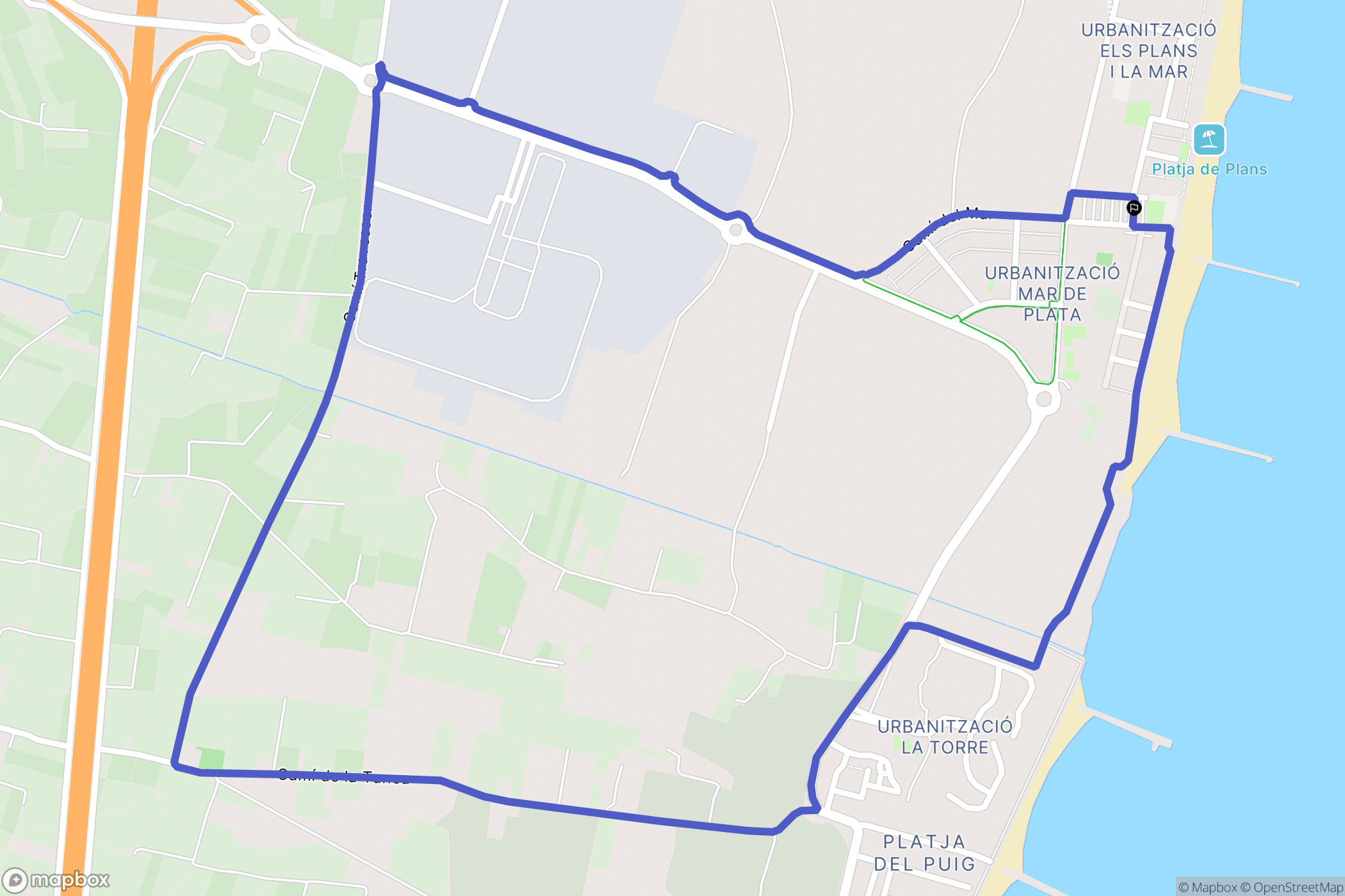 Playa : carte du parcours de randonnée - Spain