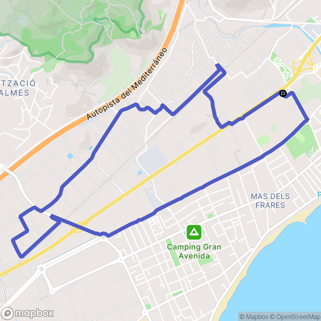 Benicàssim : carte du parcours de randonnée - Spain