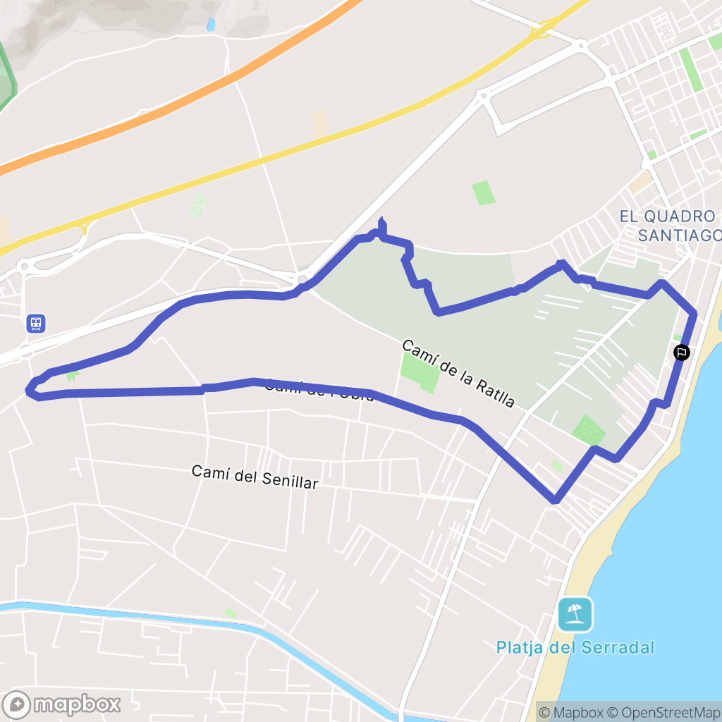 Benicàssim : carte du parcours de randonnée - Spain