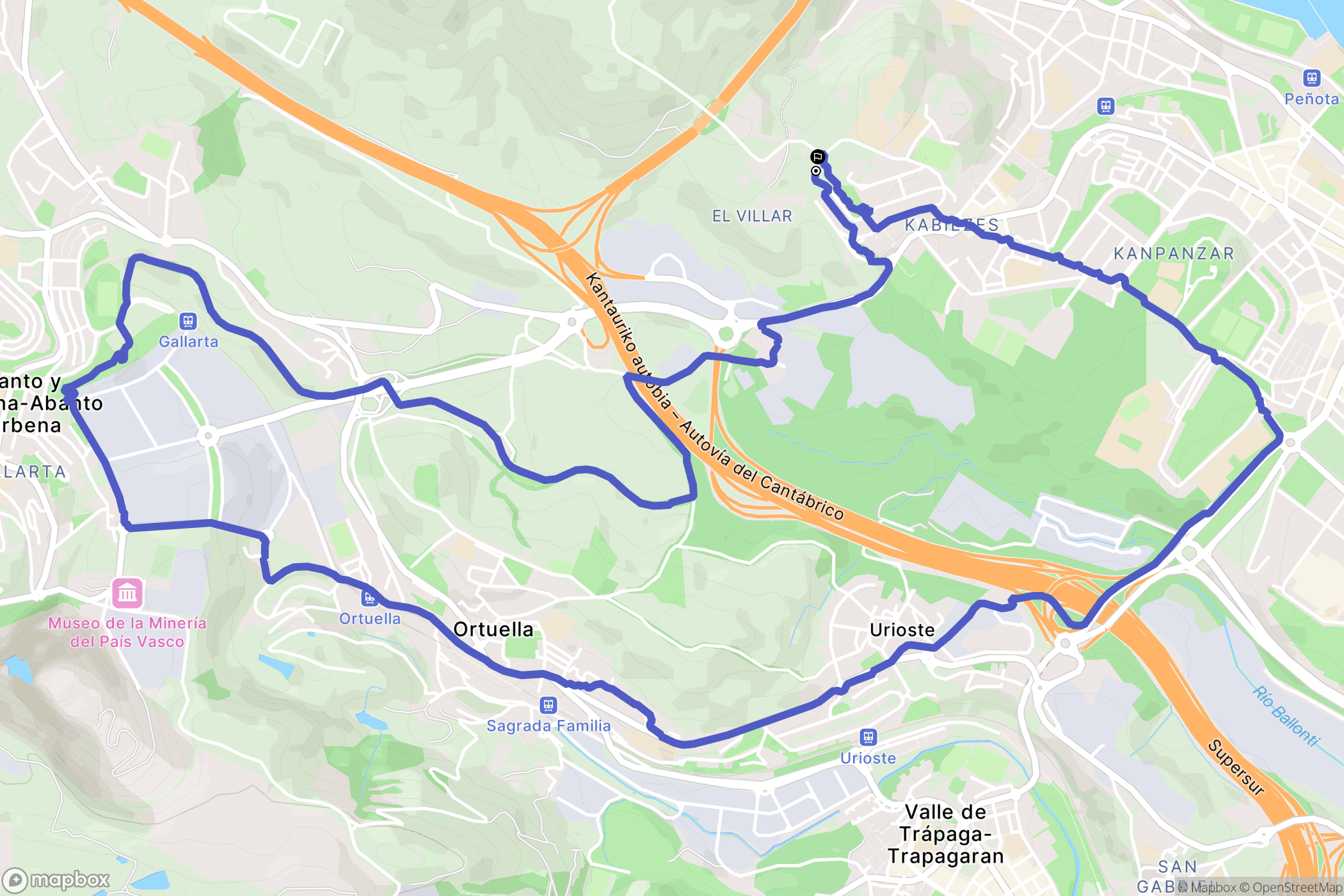  : carte du parcours de randonnée - Spain