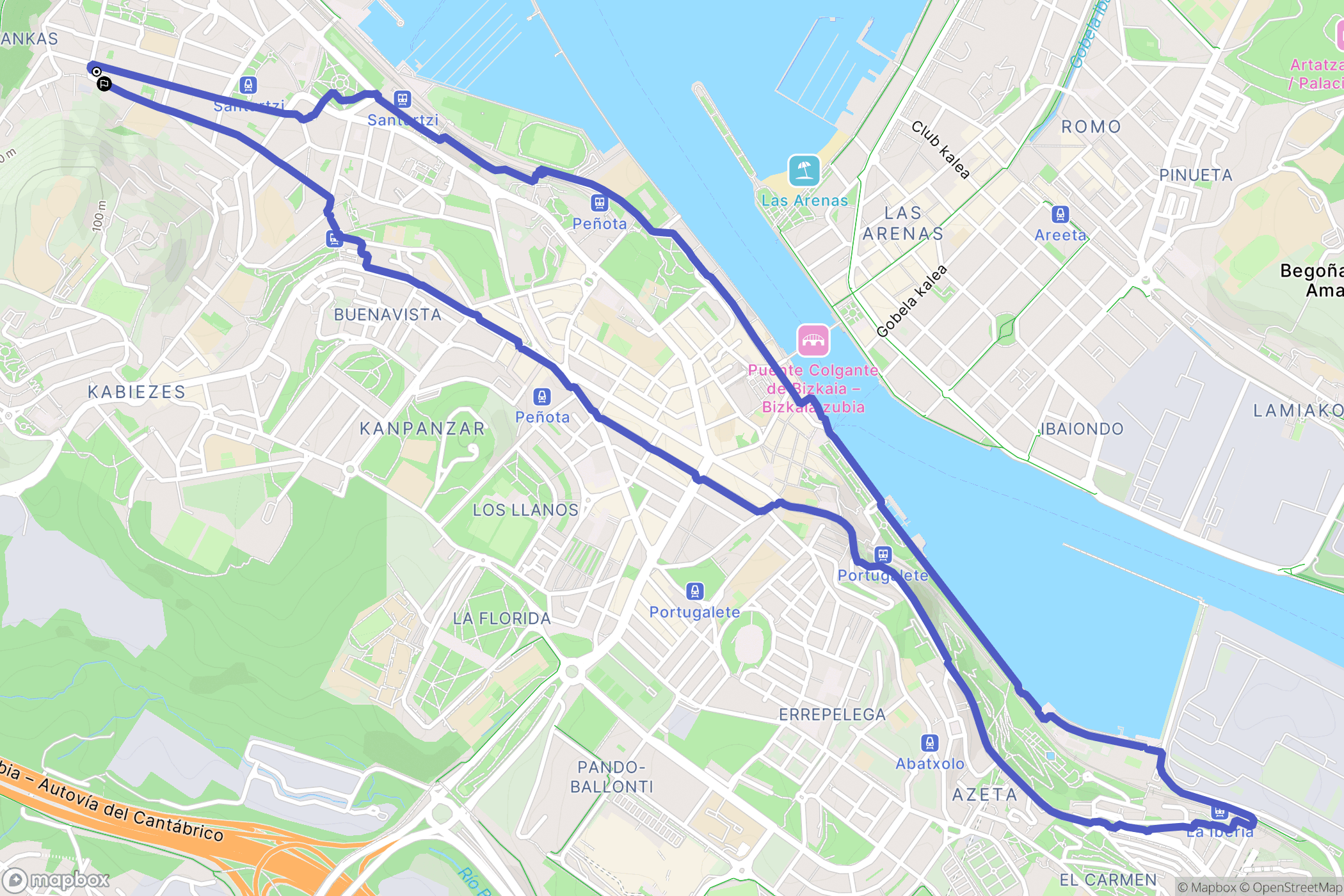 Santurtzi : carte du parcours de randonnée - Spain