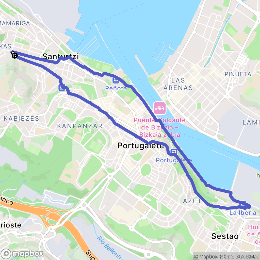 Santurtzi : carte du parcours de randonnée - Spain