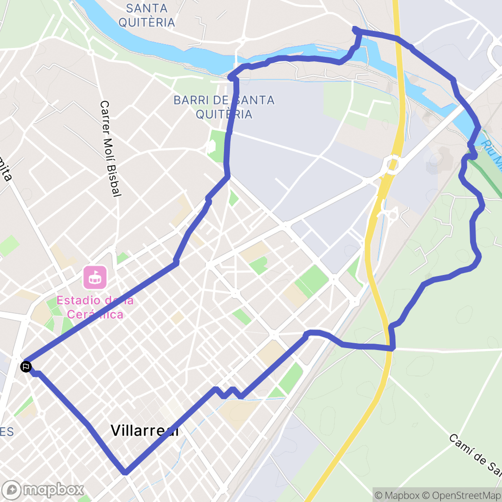 Vila-real : carte du parcours de randonnée - Spain