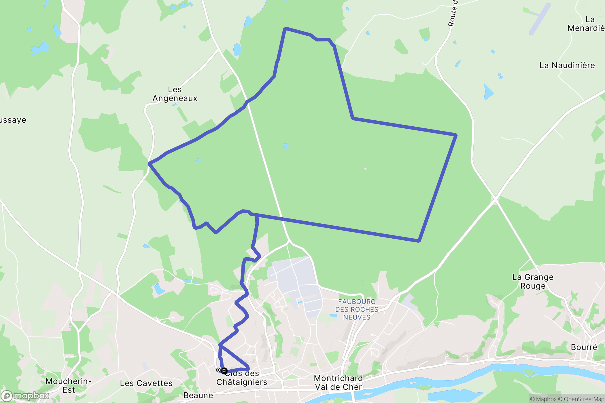 Chissay-en-Touraine : carte du parcours de randonnée - France
