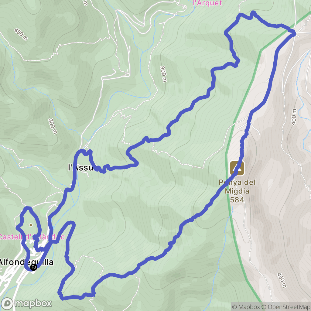 Fondeguilla : carte du parcours de randonnée - Spain