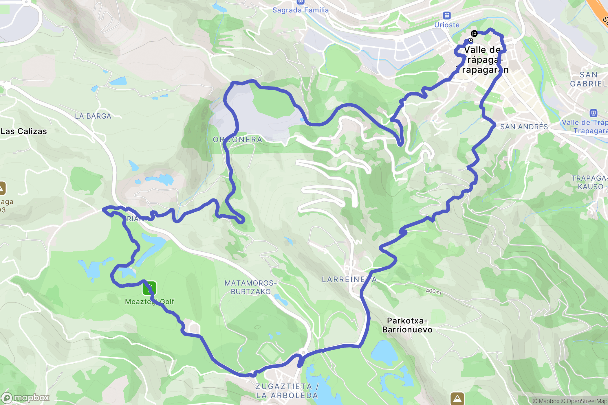 Trapagaran : carte du parcours de randonnée - Spain