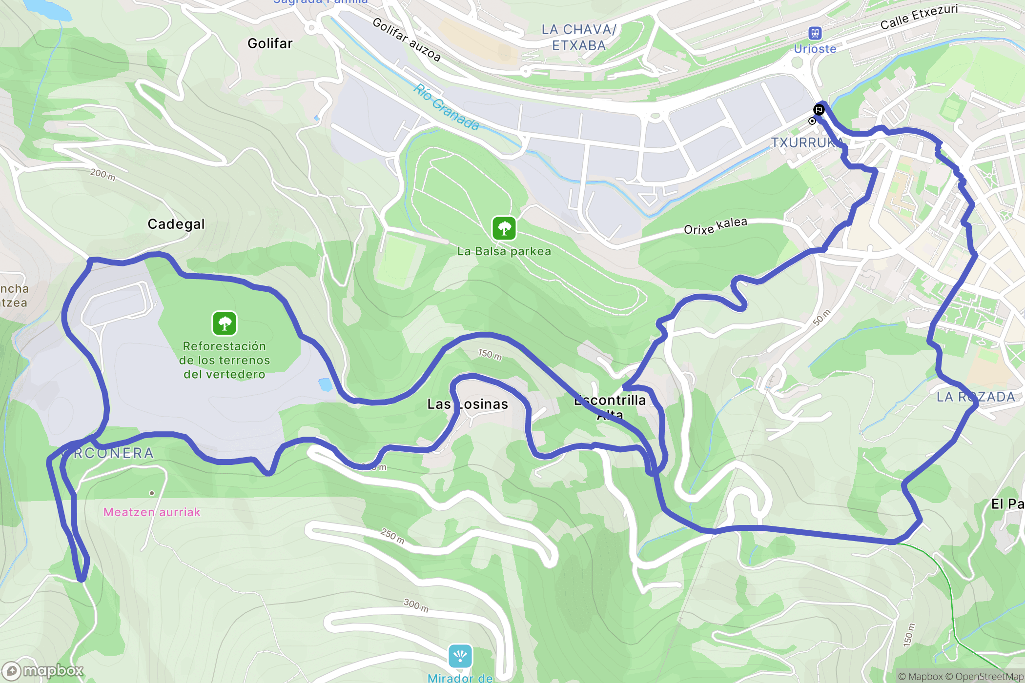 Trapagaran : carte du parcours de randonnée - Spain