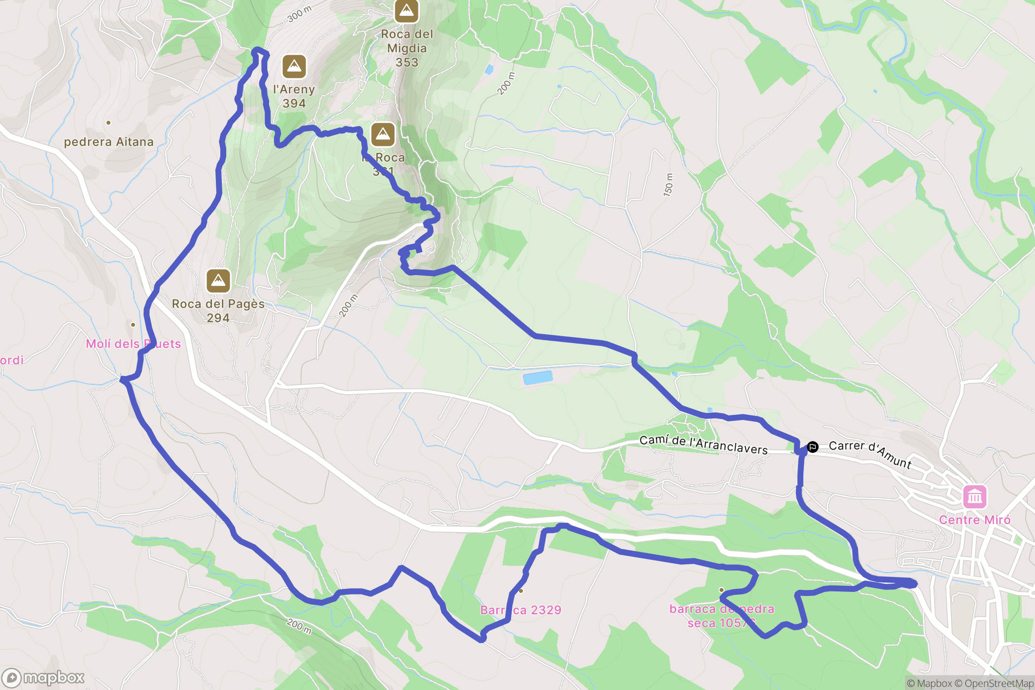 Mont-roig del Camp : carte du parcours de randonnée - Spain