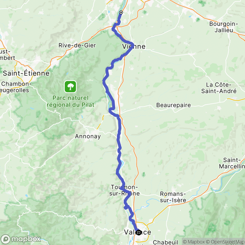 Sérézin-du-Rhône : carte du parcours de randonnée - France