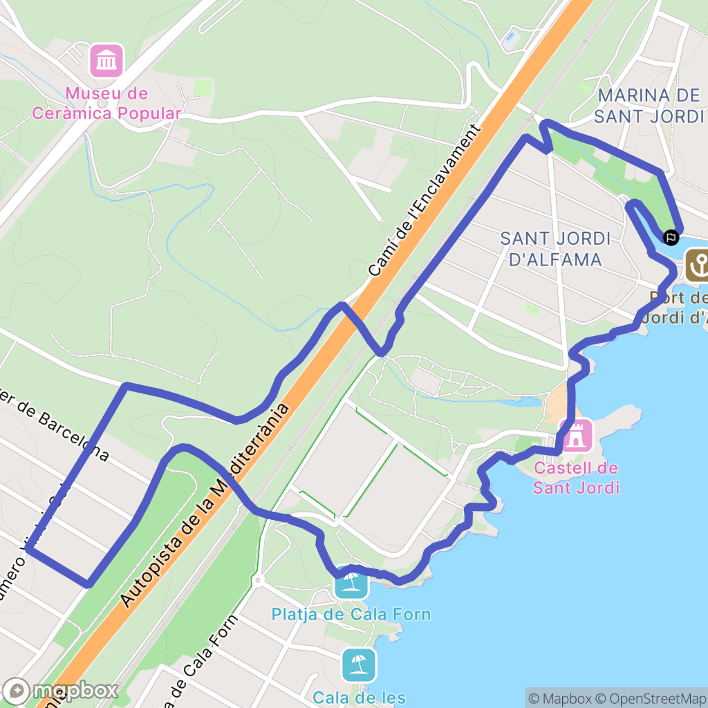 L'Ametlla de Mar : carte du parcours de randonnée - Spain