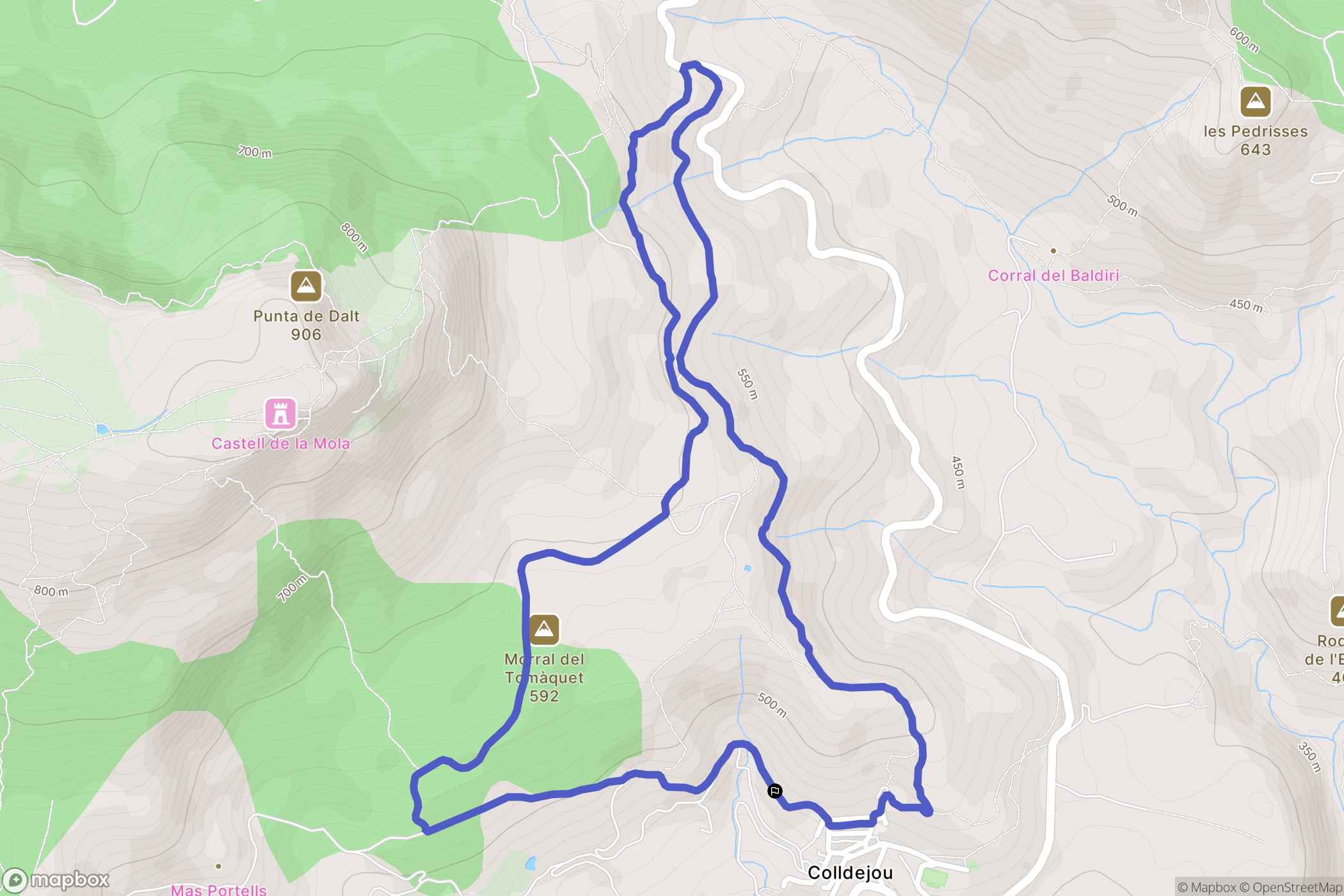  : carte du parcours de randonnée - Spain