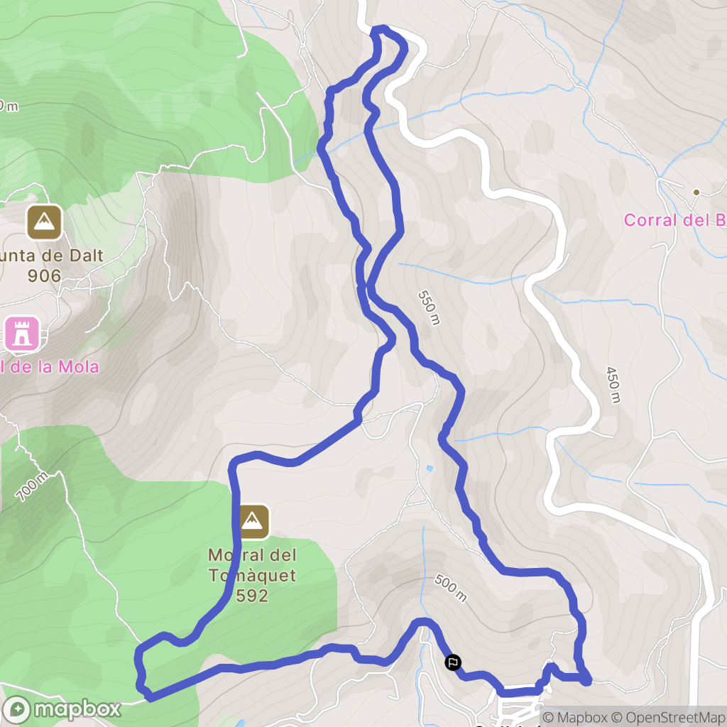  : carte du parcours de randonnée - Spain