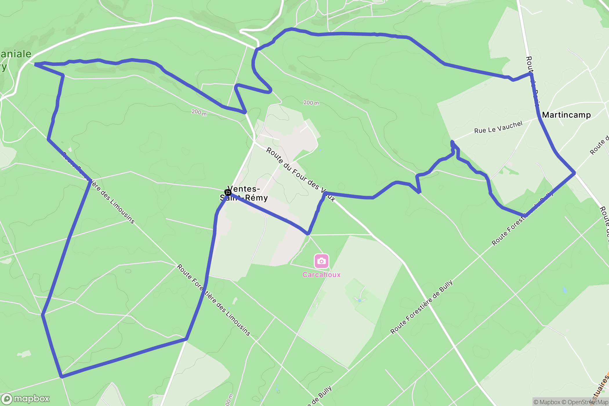 Ventes-Saint-Rémy : carte du parcours de randonnée - France