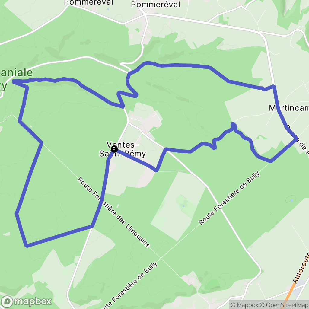 Ventes-Saint-Rémy : carte du parcours de randonnée - France