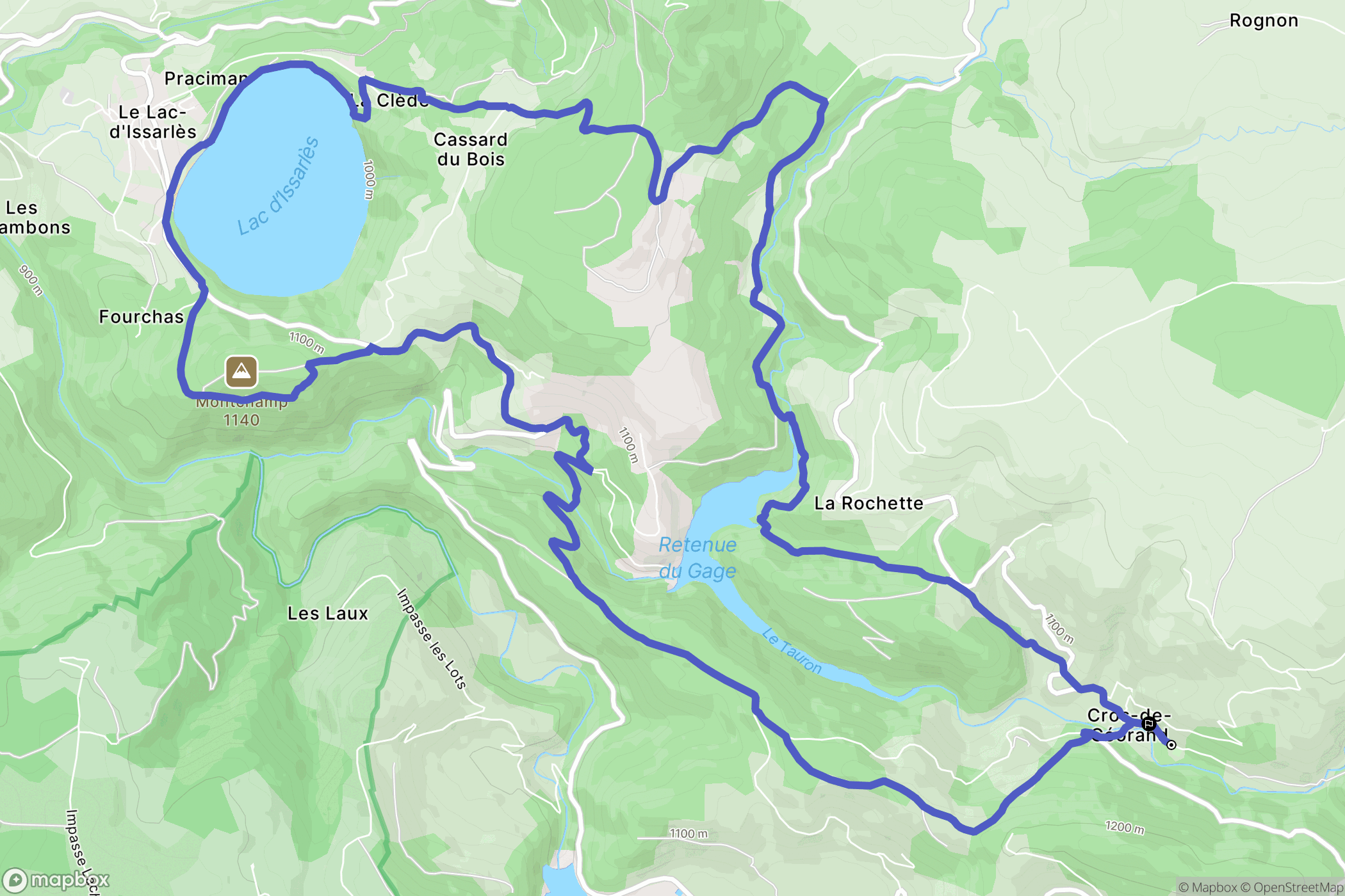 Cros-de-Géorand : carte du parcours de randonnée - France