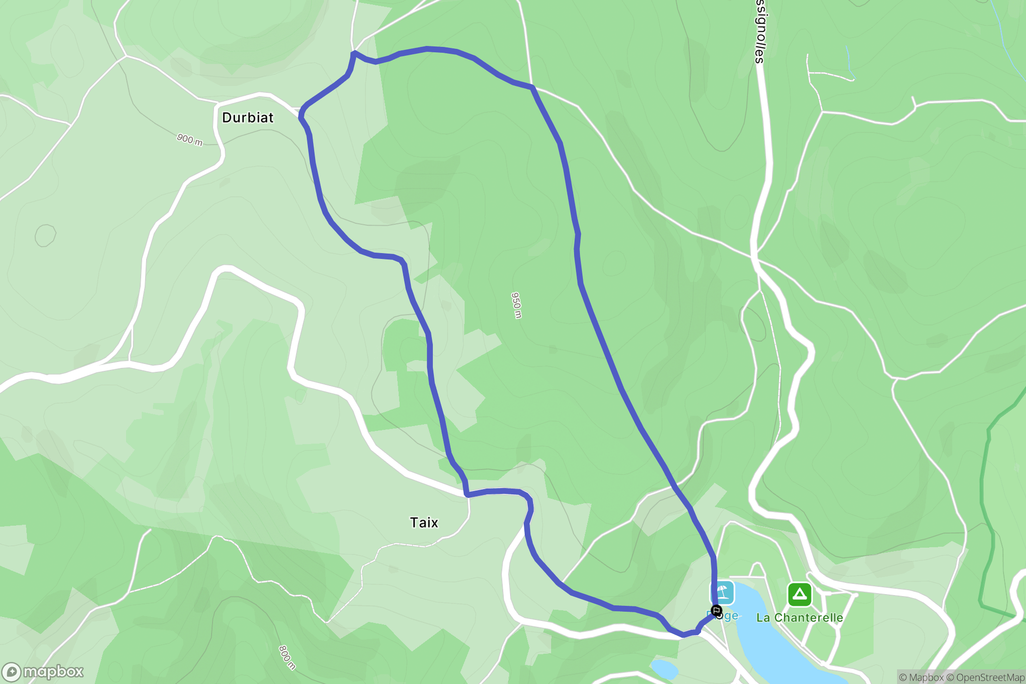 Champagnac-le-Vieux : carte du parcours de randonnée - France