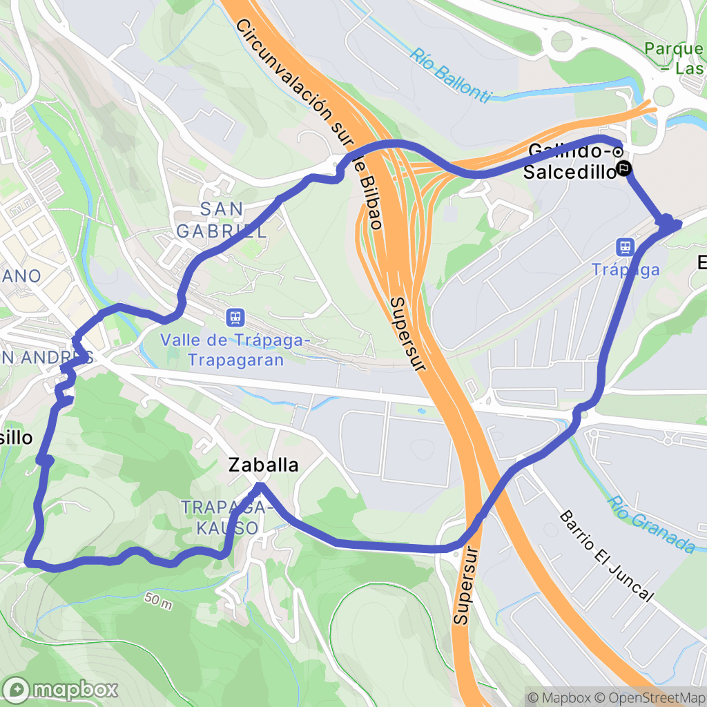 Galindo-Salcedillo : carte du parcours de randonnée - Spain
