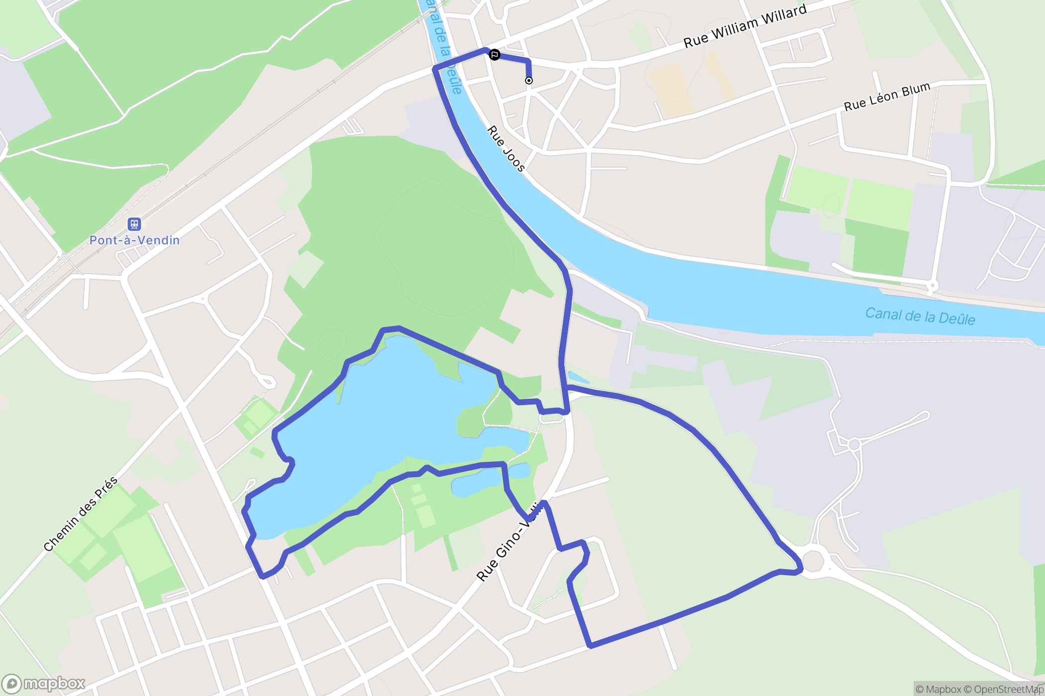 Pont-à-Vendin : carte du parcours de randonnée - France