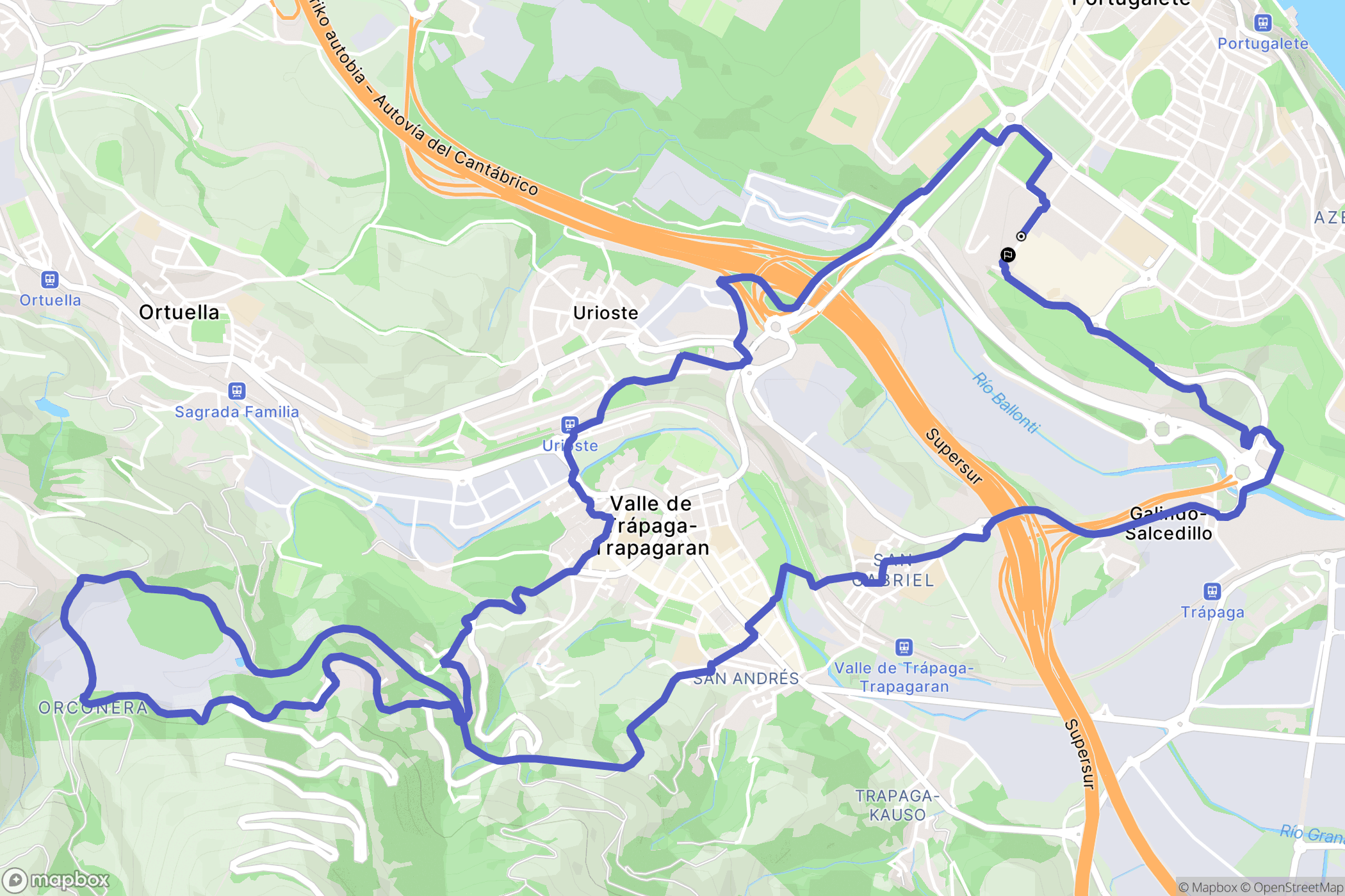Portugalete : carte du parcours de randonnée - Spain