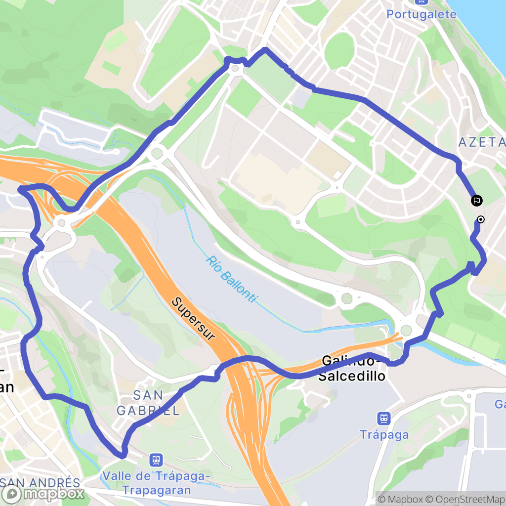 Sestao : carte du parcours de randonnée - Spain