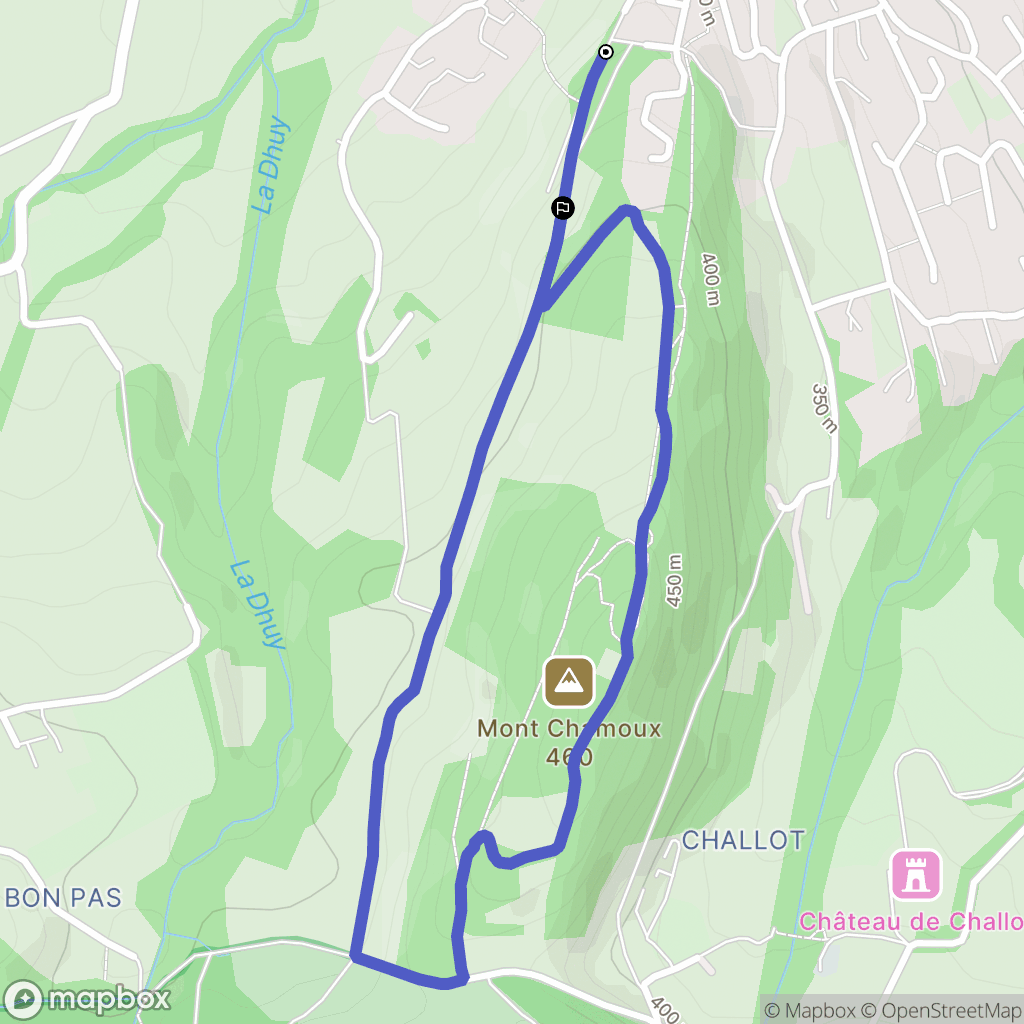 Chambéry : carte du parcours de randonnée - France