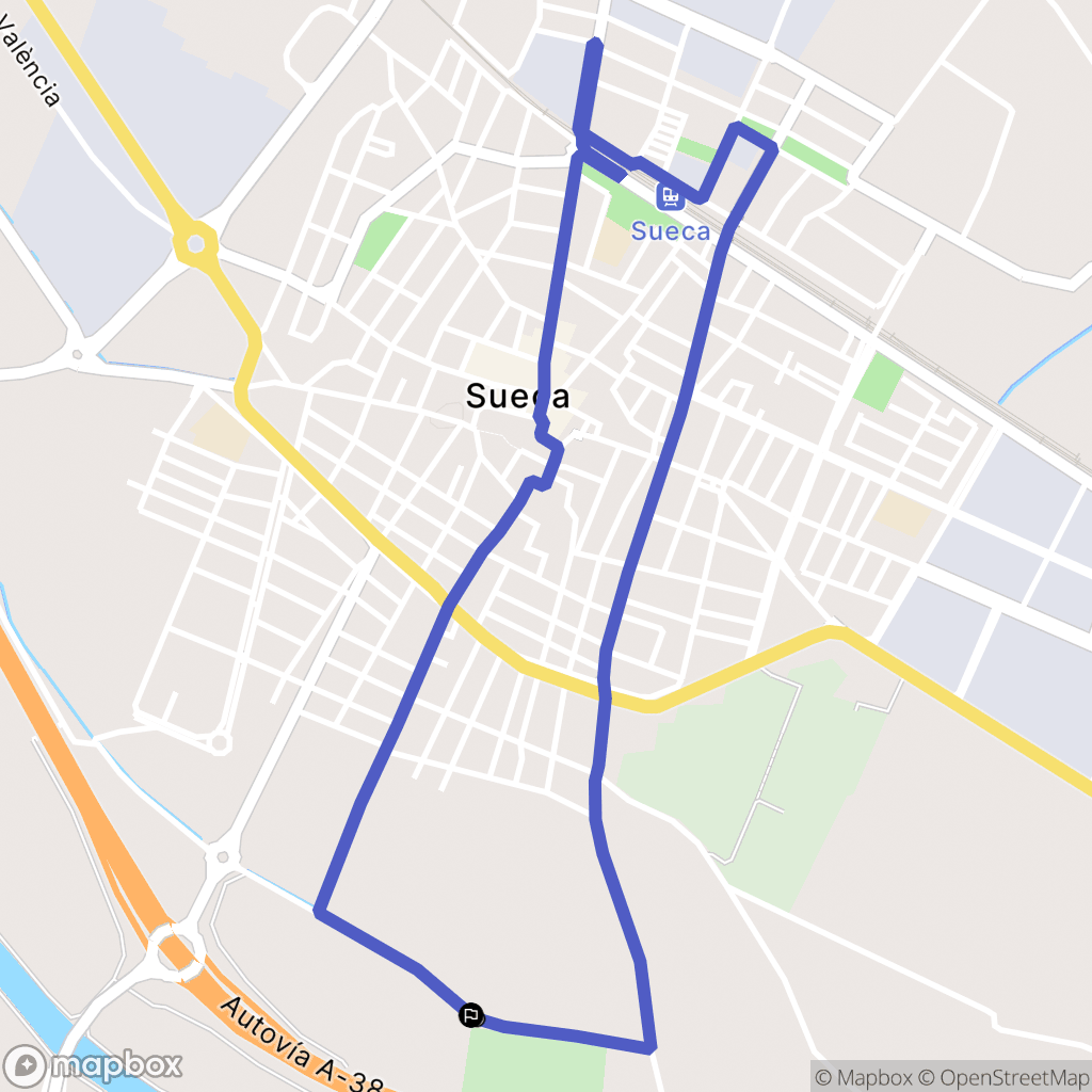 Sueca : carte du parcours de randonnée - Spain