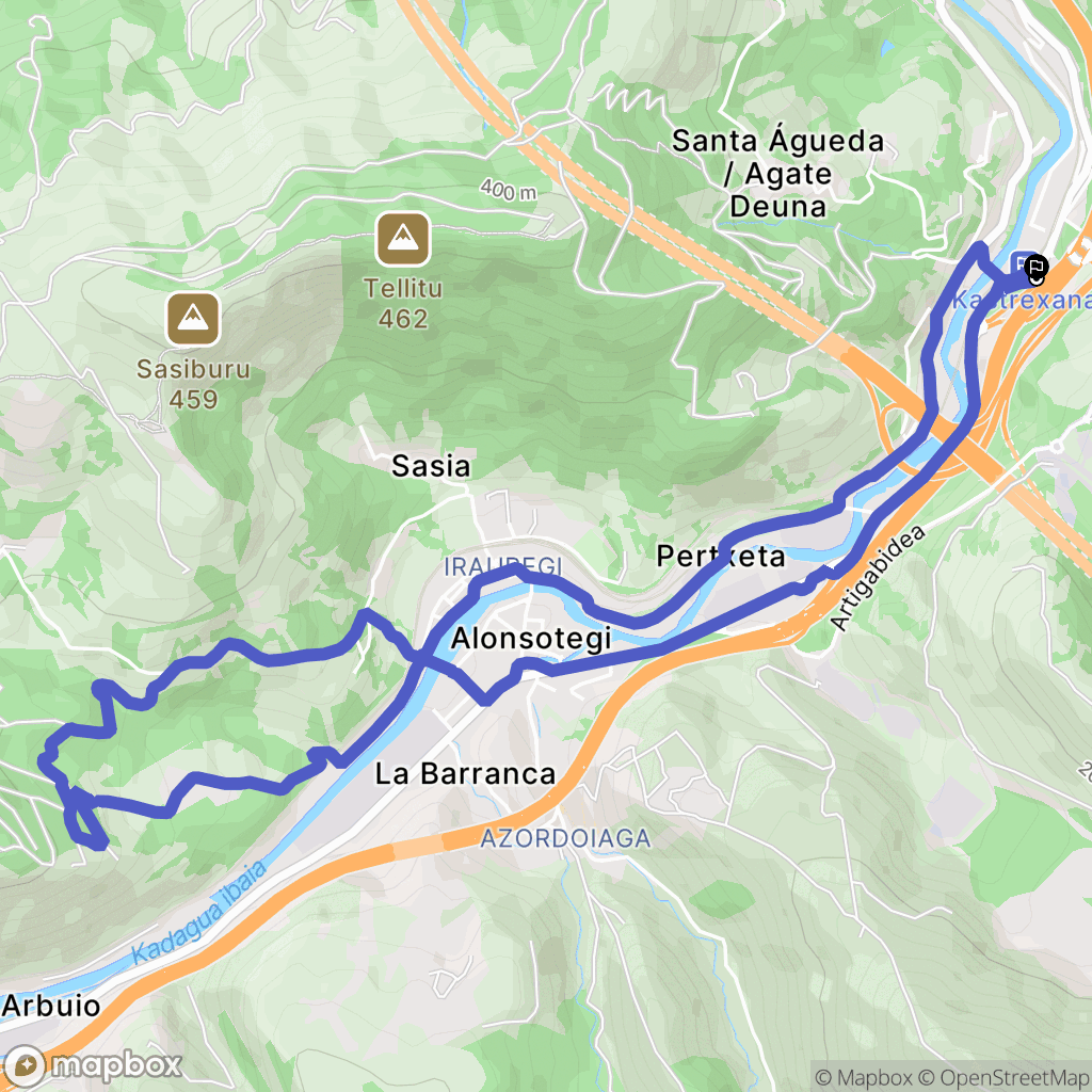 Bilbao : carte du parcours de randonnée - Spain