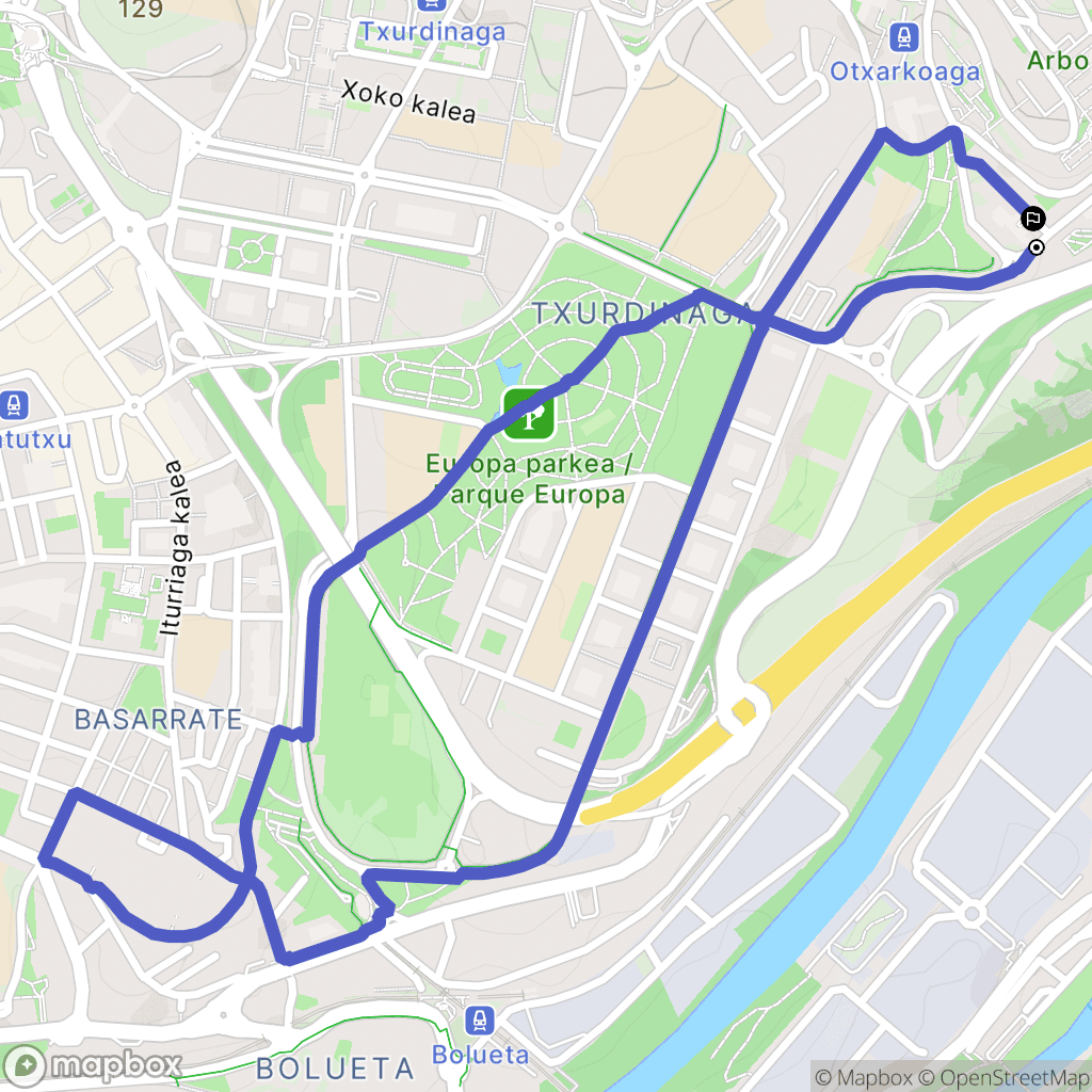 Bilbao : carte du parcours de randonnée - Spain