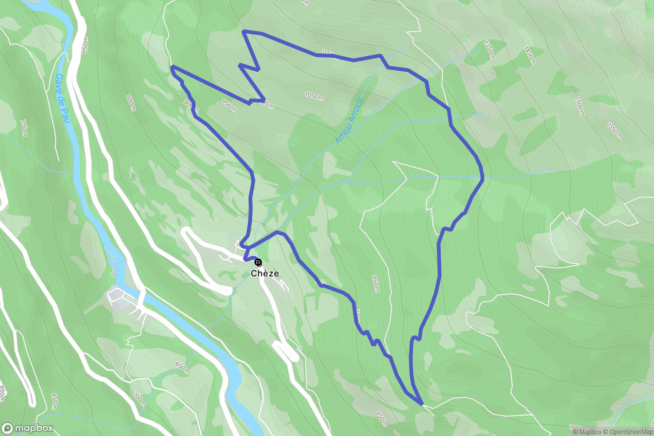 Chèze : carte du parcours de randonnée - France