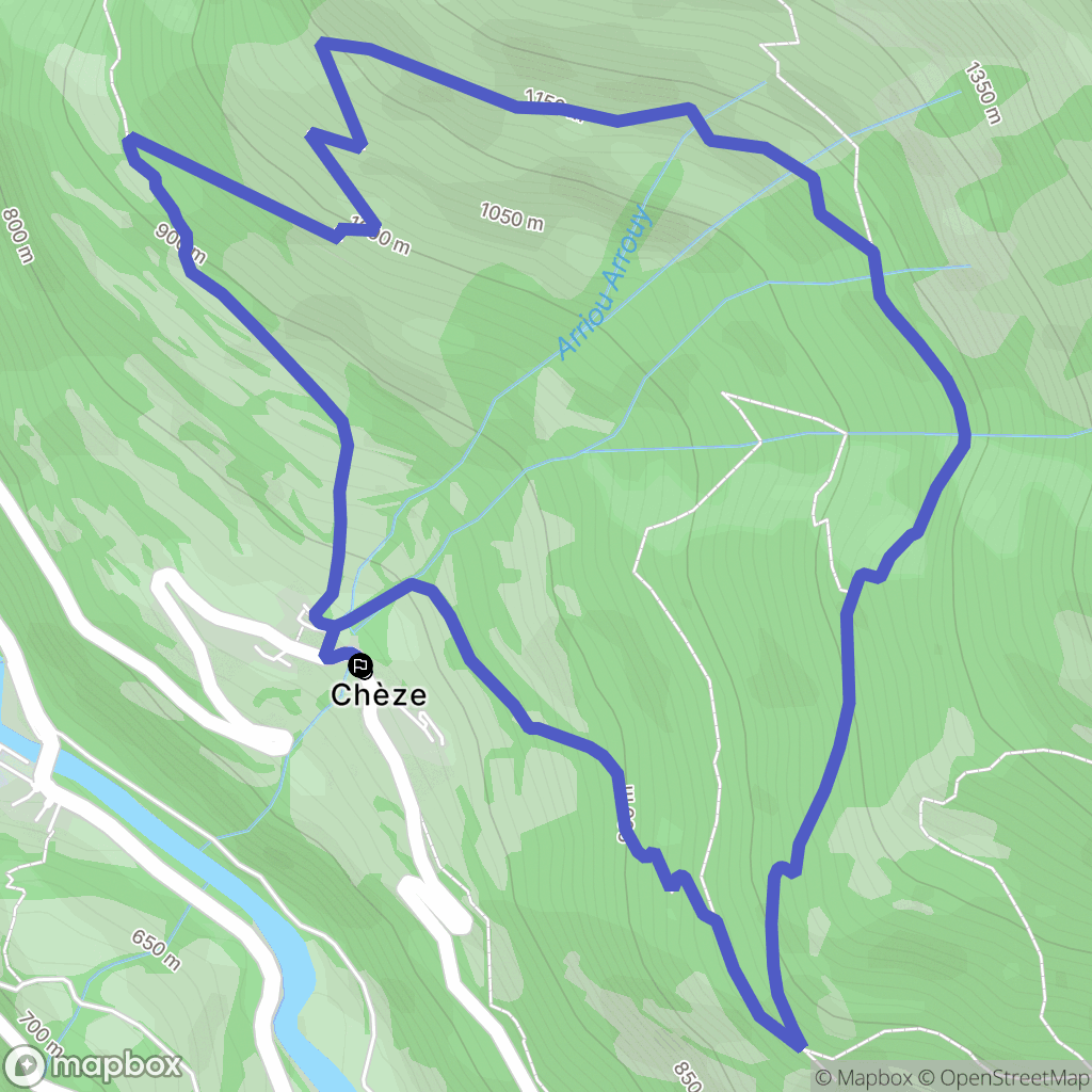 Chèze : carte du parcours de randonnée - France