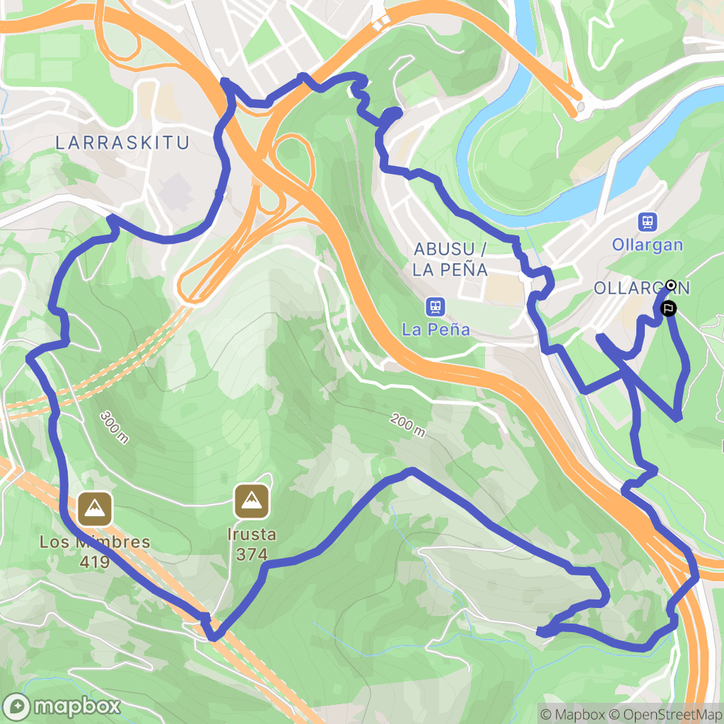 : carte du parcours de randonnée - Spain