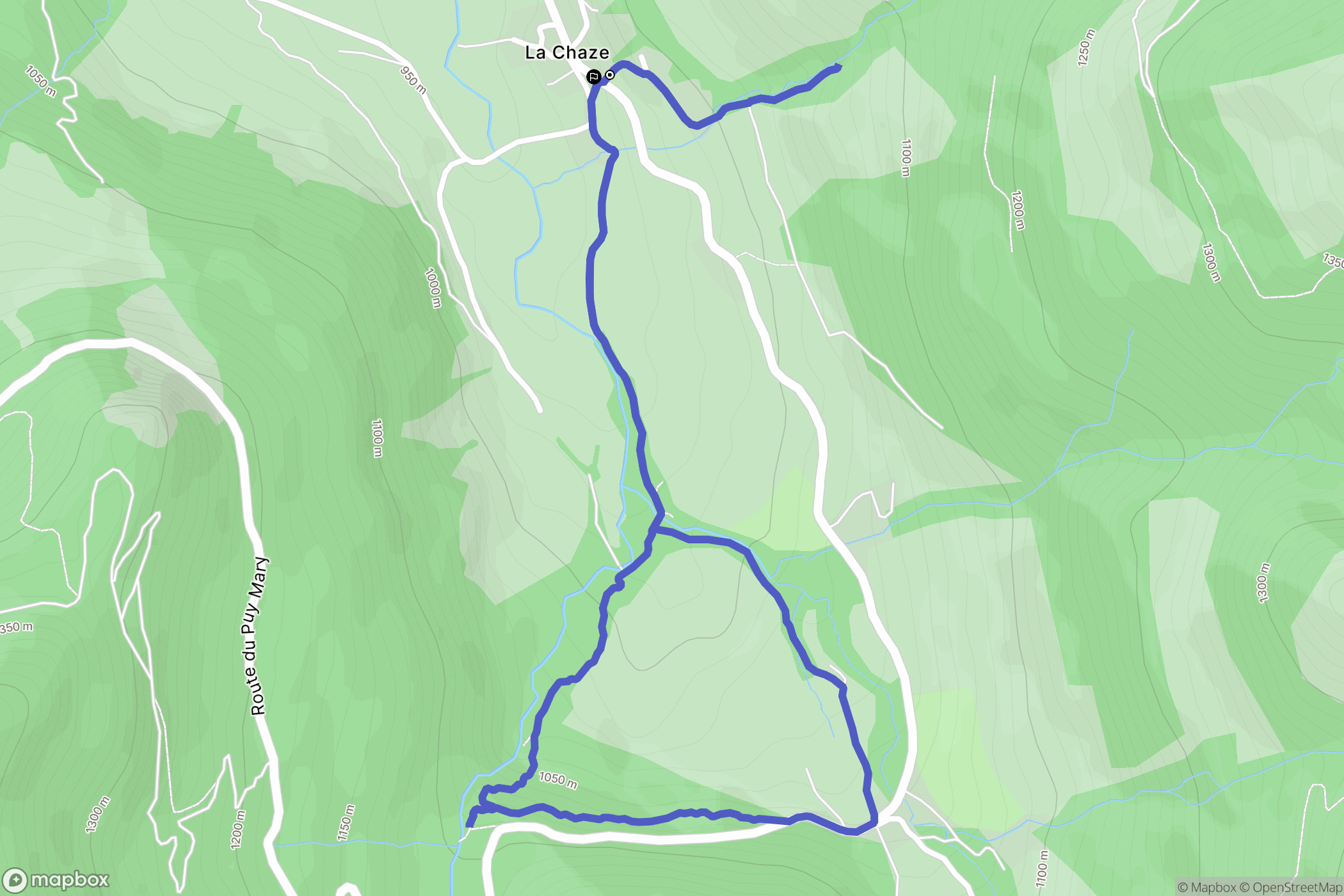 Le Falgoux : carte du parcours de randonnée - France