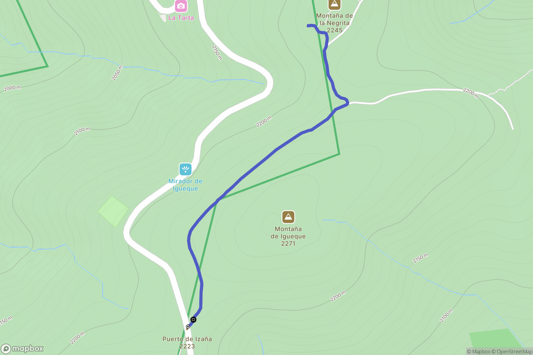 La Orotava : carte du parcours de randonnée - Spain