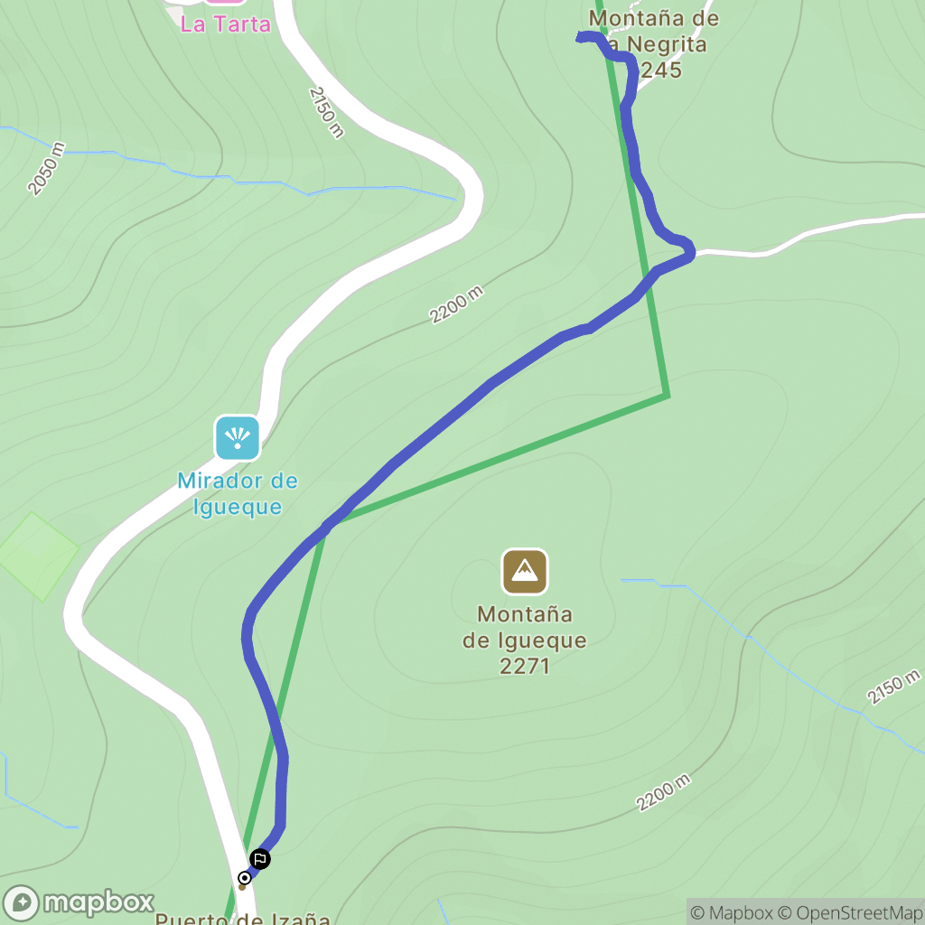 La Orotava : carte du parcours de randonnée - Spain