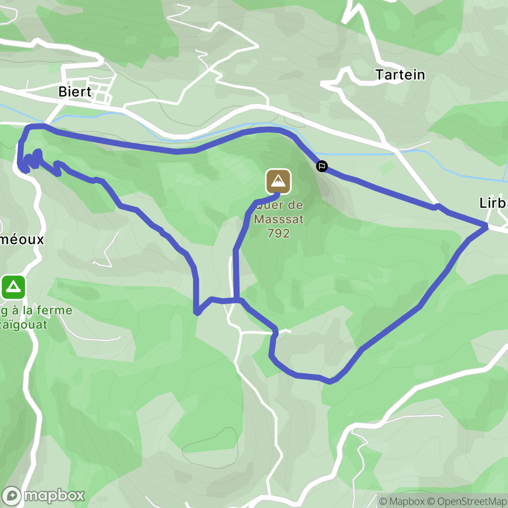 Massat : carte du parcours de randonnée - France