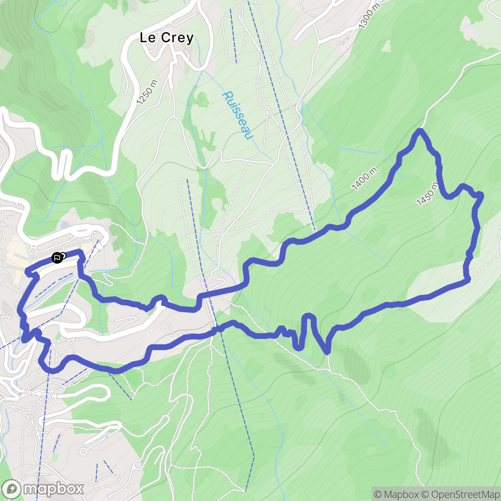 Les Avanchers-Valmorel : carte du parcours de randonnée - France