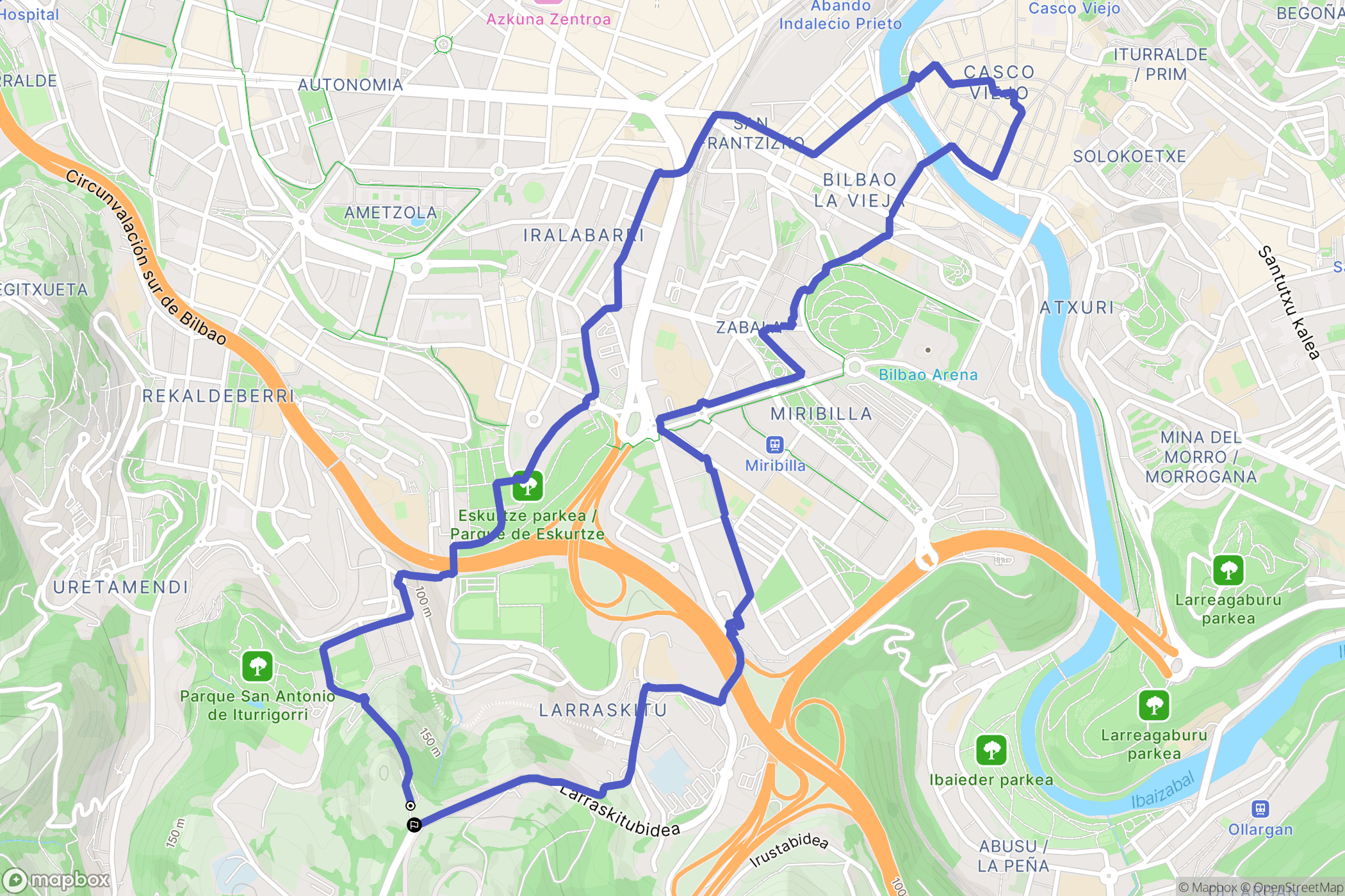 : carte du parcours de randonnée - Spain